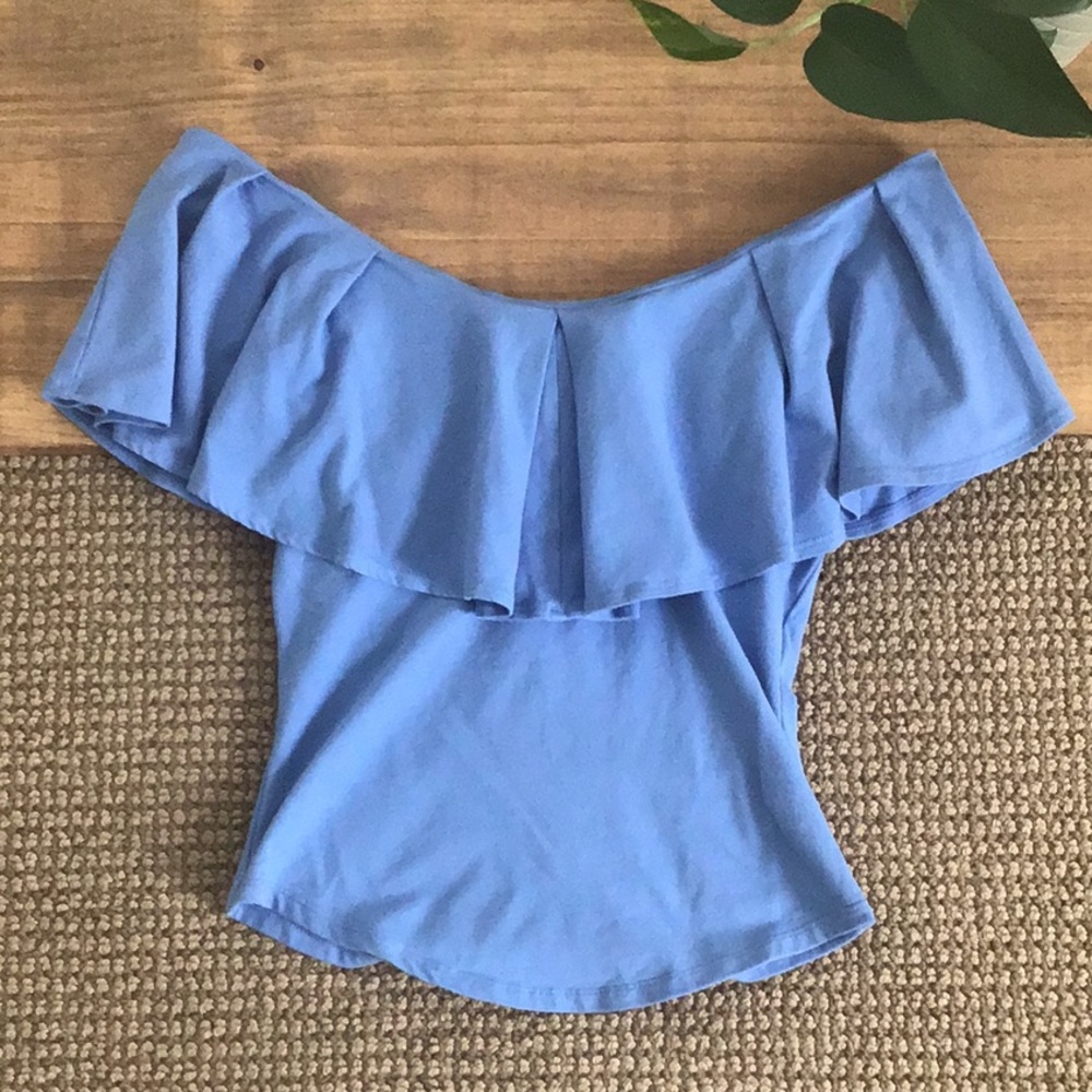 Free People Cornflower Tula Ruffle Off-shoulder